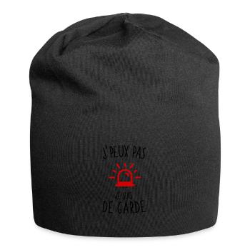J'peux pas je suis de garde - Bonnet en jersey - noir - Devant
