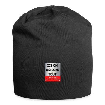 ici on répare tout - Bonnet en jersey - noir - Devant