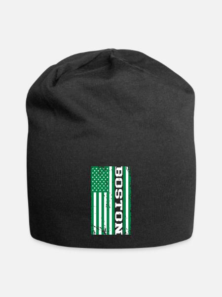 Boston Grün US Flagge - Jersey-Beanie - Schwarz