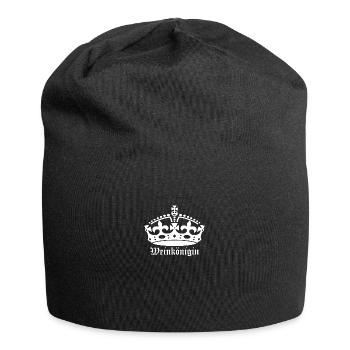 Weinkönigin - Jersey-Beanie - Schwarz - Vorne