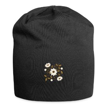 Fleurs - Bonnet en jersey - noir - Devant
