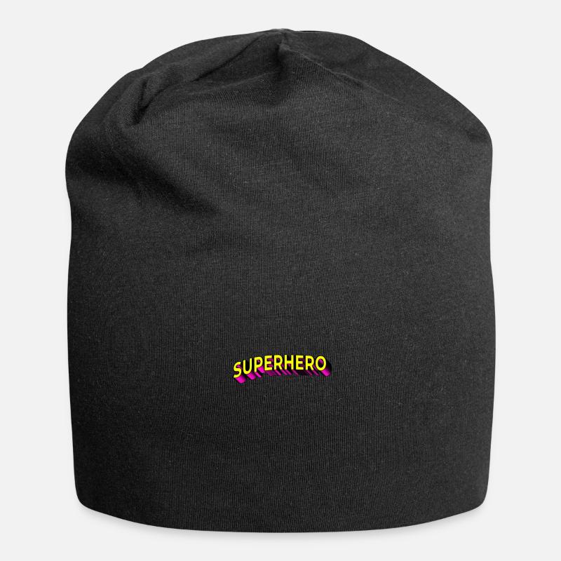 Superheld - Jersey-Beanie - Schwarz