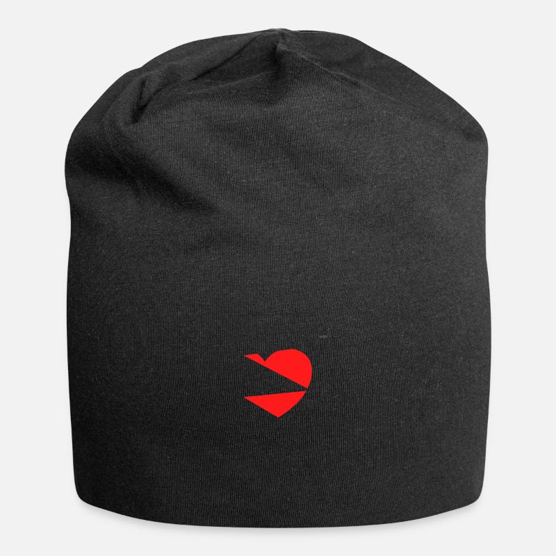 Heart - right side - Jersey Beanie - black