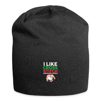 Cross Stitch - Jersey Beanie - black - Front