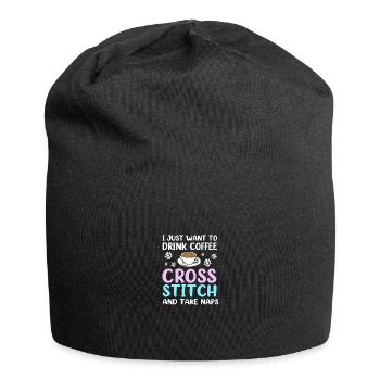 Cross Stitch - Jersey Beanie - black - Front