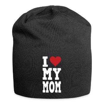 I love my MoM Mutter Mama Mami Mammy Mummy Eltern - Jersey-Beanie - Schwarz - Vorne