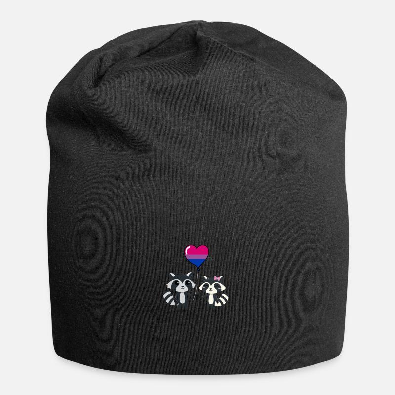 Raccoon Couple Bisexual Pride - Jersey-Beanie - Schwarz