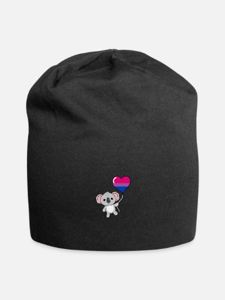 Koala Herzballon Bisexual Pride - Jersey-Beanie - Schwarz