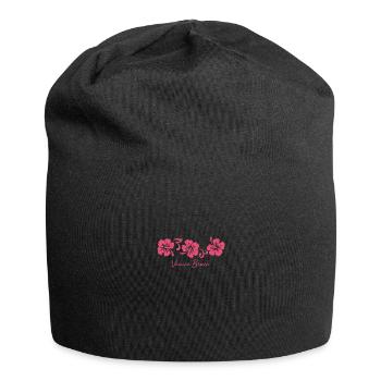 Venice Beach Kalifornien Hibiskusblume - Jersey-Beanie - Schwarz - Vorne