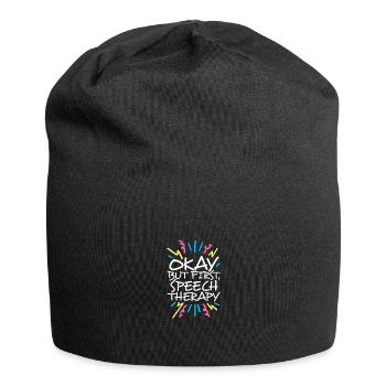 Logopäde Sprachtherapie Sprachtherapeut - Jersey-Beanie - Schwarz - Vorne