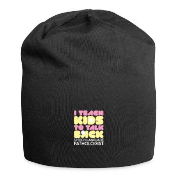 Logopäde Sprachtherapie Sprachtherapeut - Jersey-Beanie - Schwarz - Vorne