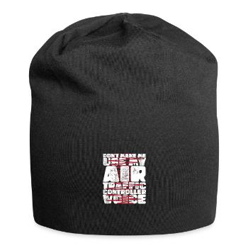 Fluglotse Flughafen Tower - Jersey-Beanie - Schwarz - Vorne
