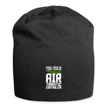 Fluglotse Flughafen Tower - Jersey-Beanie - Schwarz - Vorne
