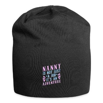 Nanny Babysitterin Tagesmutter - Jersey-Beanie - Schwarz - Vorne