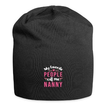 Nanny Babysitterin Tagesmutter - Jersey-Beanie - Schwarz - Vorne