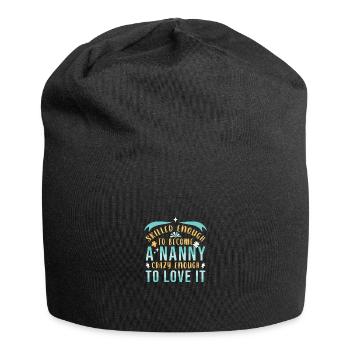 Nanny Babysitterin Tagesmutter - Jersey-Beanie - Schwarz - Vorne