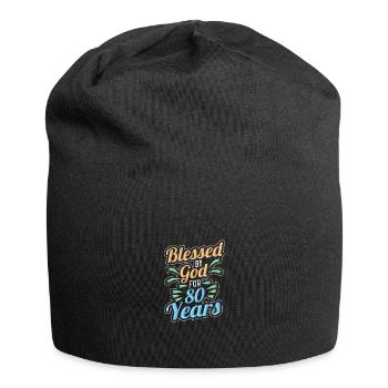 80. Geburtstag 80 Jahre Alt - Jersey-Beanie - Schwarz - Vorne