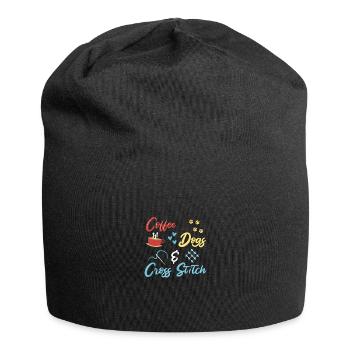 Cross Stitch Cross Stitch Embroidery - Jersey Beanie - black - Front