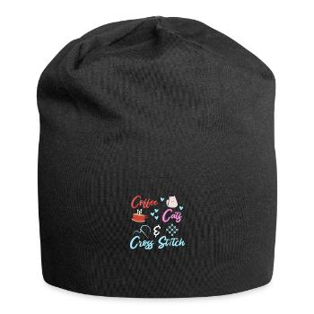 Cross Stitch Cross Stitch Embroidery - Jersey Beanie - black - Front