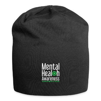 Mental Health Mentale Gesundheit - Jersey-Beanie - Schwarz - Vorne