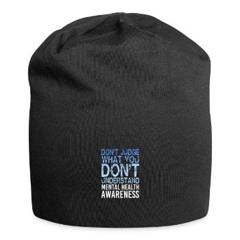 Mental Health Mentale Gesundheit - Jersey-Beanie - Schwarz - Vorne