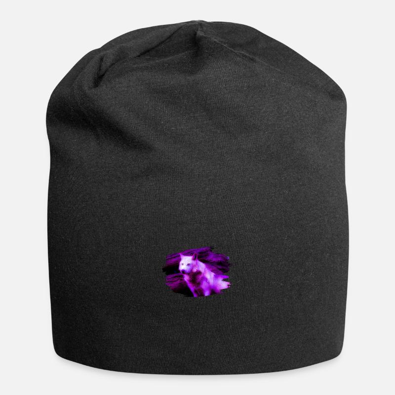 Wolf - Jersey-Beanie - Schwarz