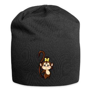 Paire de singes pour partenaires - Femelle - Bonnet en jersey - noir - Devant