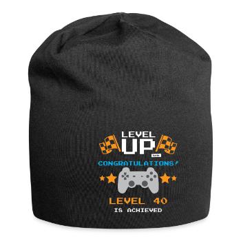 Level Up Congratulations Level 40 Achieved 40 Gebu - Jersey Beanie - black - Front