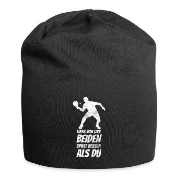 Einer von uns beiden spielt besser Tischtennis - Jersey-Beanie - Schwarz - Vorne