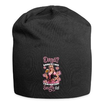 Dirndl brauch i ned i bin nur zum Sauffa da Tracht - Jersey-Beanie - Schwarz - Vorne
