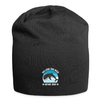 Ostsee 2024 Urlaub Ich liebe das Meer Wale Retten - Jersey-Beanie - Schwarz - Vorne