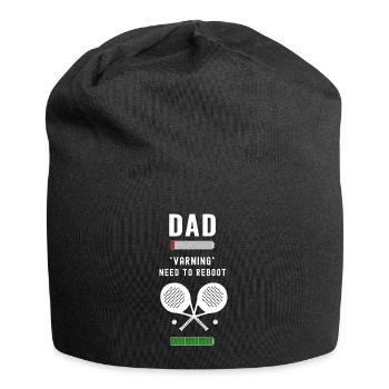 Papa niedrige Batterie. Warnung braucht Padel zum Aufladen - Jersey-Beanie - Schwarz - Vorne