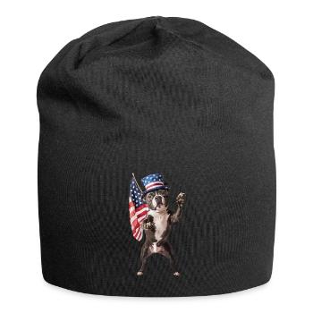 Staffordshire Bullterrier - Jersey-Beanie - Schwarz - Vorne