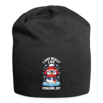 Penguins I Just Really Like Penguins - Jersey Beanie - black - Front
