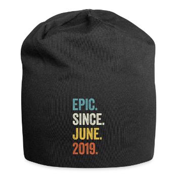 4 Years Old Epic Since June 2019 4th Birthday - Jersey Beanie - black - Front