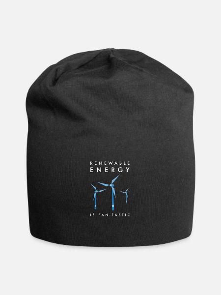 Windrad Klimaschutz Energiewende Umweltschutz - Jersey-Beanie - Schwarz