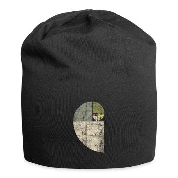 Distressed Fibonacci Spiral - Jersey Beanie - black - Front