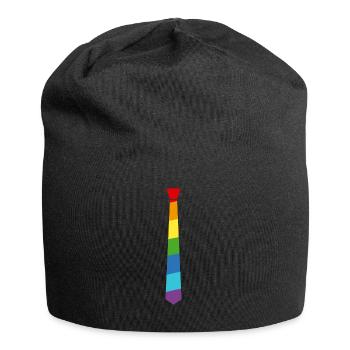 Rainbow Tie - Flag - Flag - Gay Pride - Jersey Beanie - black - Front