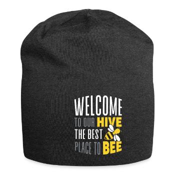 Welcome to our Hive Bee Geschenk - Jersey-Beanie - Anthrazit - Vorne