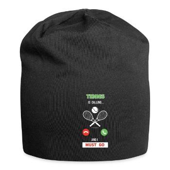Tennis is calling and I must go Telefon Smartphone - Jersey-Beanie - Schwarz - Vorne