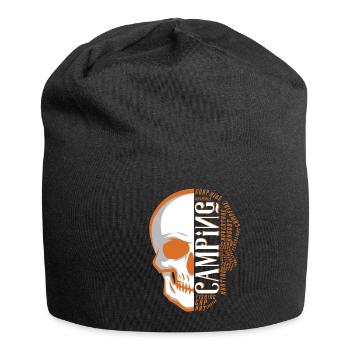 Skull Camping Words Meaning Gift - Jersey Beanie - black - Front