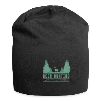 Deer hunting passion gift wild animal - Jersey Beanie - black - Front