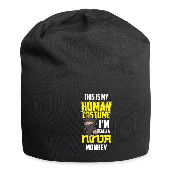 Monkey ninja monkey gift boys - Jersey Beanie - black - Front