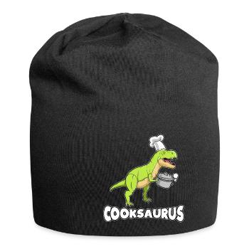 Koch Dinosaurier Cartoon Comic Lustig Geschenkidee - Jersey-Beanie - Schwarz - Vorne