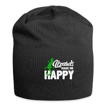 Gecko Eidechse - Jersey-Beanie - Schwarz - Vorne