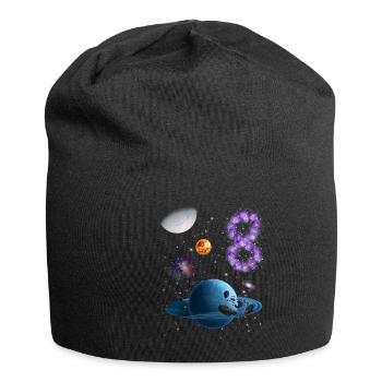 8th Birthday Kids Space - Jersey Beanie - black - Front