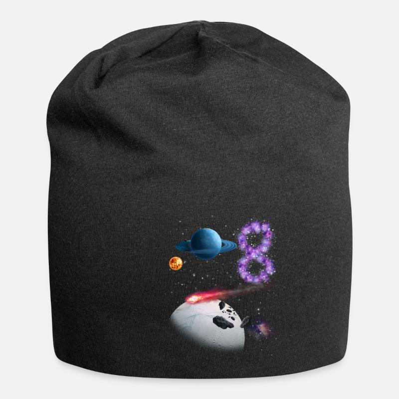 8. Geburtstag - Jersey-Beanie - Schwarz