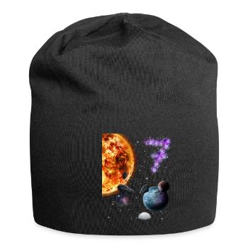 7. Geburtstag - Jersey-Beanie - Schwarz - Vorne