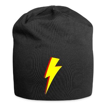 Lightning Bolt Cartoon Style - Jersey Beanie - black - Front