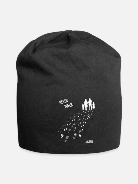 Never walk alone Familie Tochter und Sohn - Jersey-Beanie - Schwarz